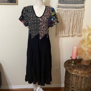 Vintage 80’s Rayon Dress by ZOE / Size Large